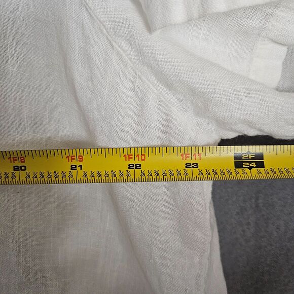 Terzo Millennio Italian Linen 1X Tunic Top Cotton Lace Crisp White Beach Boho - Picture 7 of 8